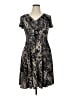 Perceptions Paisley Black Casual Dress Size 14 Petite - photo 1