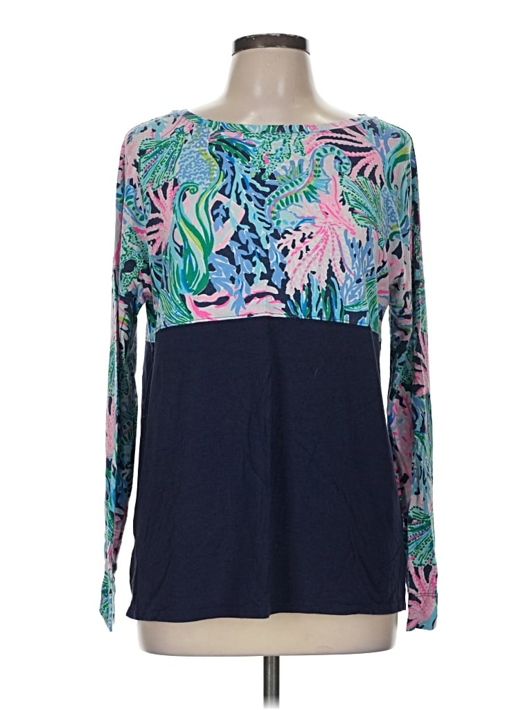 Pre-owned Lilly Pulitzer Long Sleeve T-shirt In Blue