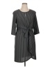 Mlle Gabrielle Stripes Gray Casual Dress Size XL - photo 1