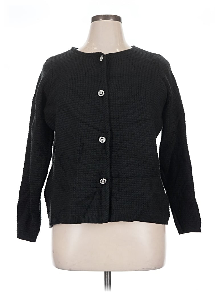 Pre-owned Joan Rivers Cardigan Sweater In Black