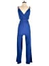 WHYTE VALENTYNE 100% Polyester Solid Blue Jumpsuit Size 4 - photo 1