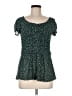 Anthropologie 100% Polyester Green Short Sleeve Top Size M - photo 1