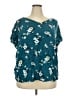 Croft & Barrow 100% Rayon Teal Short Sleeve Blouse Size 2X - photo 1
