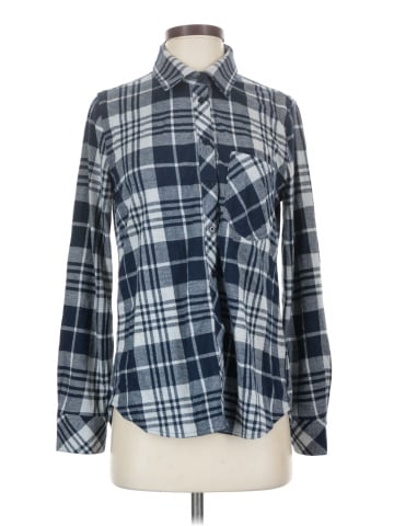 Cosmic Blue Love Long Sleeve Button-Down Shirt (view 1)
