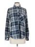 Cosmic Blue Love Plaid Blue Long Sleeve Button-Down Shirt Size S - photo 1