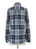 Cosmic Blue Love Plaid Blue Long Sleeve Button-Down Shirt Size S - photo 2