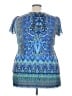One World Blue Short Sleeve Blouse Size 3X - photo 2
