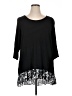 Kate & Mallory designs 100% Polyester Black 3/4 Sleeve Top Size 1X - photo 1