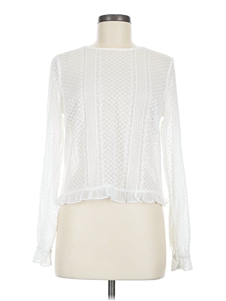 Pre-owned A Loves A Long Sleeve Blouse In White