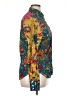Cino 100% Cotton Print Teal Long Sleeve Blouse Size XL - photo 4