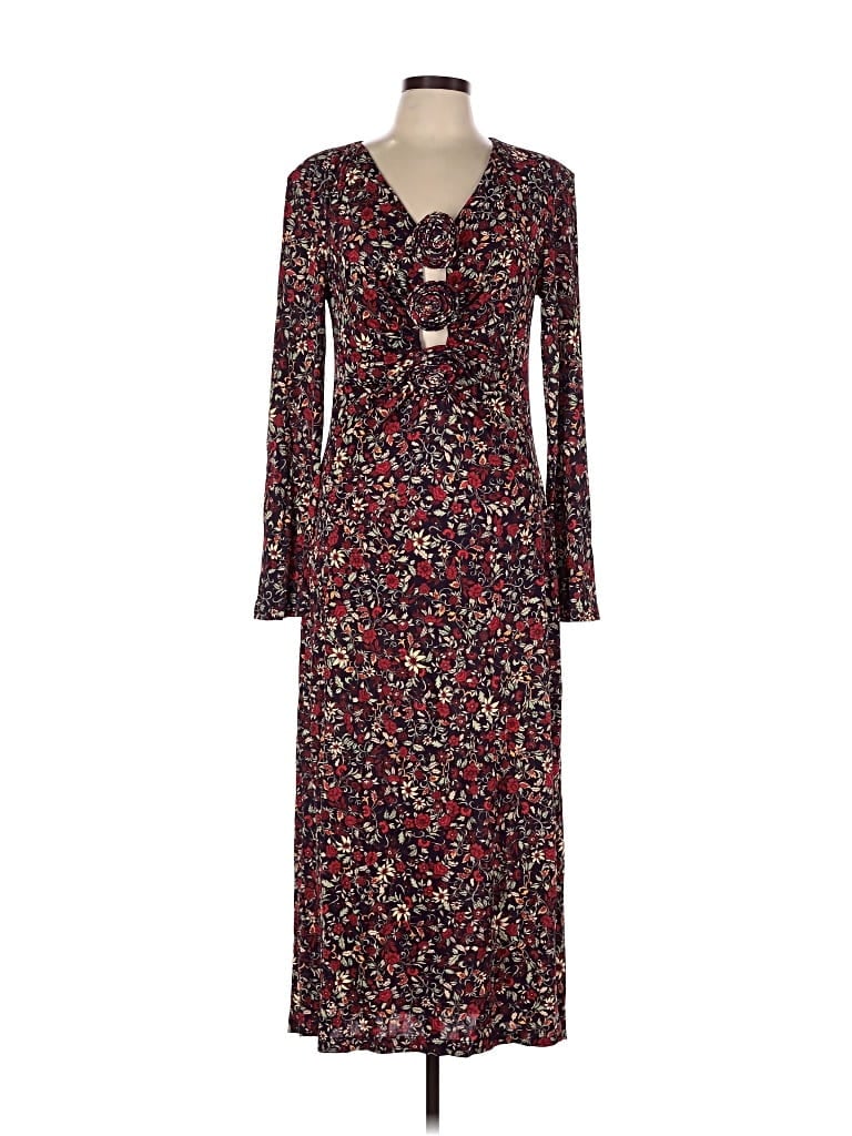 Pre-owned Farm Rio Casual Dress In Burgundy