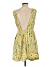 Ark & Co. 100% Polyester Print Yellow Casual Dress Size L - photo 2