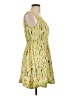 Ark & Co. 100% Polyester Print Yellow Casual Dress Size L - photo 4