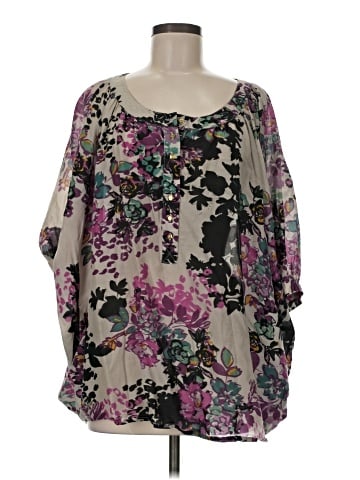 Kensie 3/4 Sleeve Blouse (view 1)
