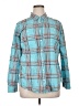 St. John's Bay 100% Cotton Plaid Teal Long Sleeve Button-Down Shirt Size XL - photo 1