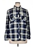 Passport 100% Polyester Plaid Blue Long Sleeve Blouse Size 1X - photo 1