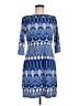 Donna Morgan Print Blue Casual Dress Size 6 - photo 1