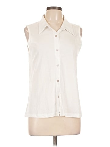 GOLDIE Sleeveless Button-Down Shirt (view 1)