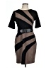 Connected Apparel Graphic Brown Cocktail Dress Size 6 (petite) - photo 1