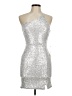 Hello Molly Metallic Silver Cocktail Dress Size M - photo 1