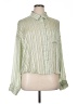 Lulus Stripes Green Long Sleeve Blouse Size XL - photo 1