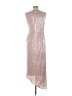 Kay Unger 100% Polyester Metallic Pink Silver Cocktail Dress Size 10 - photo 2