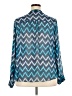 a.n.a. A New Approach 100% Polyester Chevron-herringbone Teal Long Sleeve Blouse Size 2X - photo 2