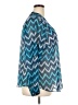 a.n.a. A New Approach 100% Polyester Chevron-herringbone Teal Long Sleeve Blouse Size 2X - photo 4
