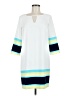 Ann Taylor 100% Polyester Color Block White Casual Dress Size 6 Petite - photo 1