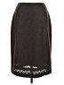 Neiman Marcus Chevron-herringbone Gray Wool Skirt Size 8 - photo 1