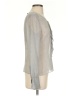J.Crew 100% Silk Gray Long Sleeve Silk Top Size 0 - photo 4
