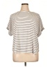 Max Studio Stripes Ivory Short Sleeve T-Shirt Size 1X - photo 1
