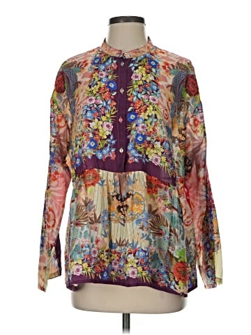 Johnny Was Long Sleeve Silk Top (view 1)