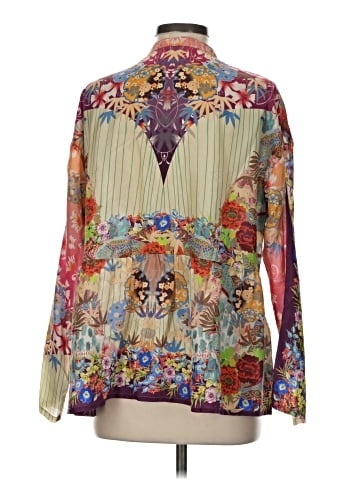Johnny Was Long Sleeve Silk Top (view 2)