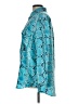 Pure Amici Animal Print Teal Long Sleeve Blouse Size L - photo 5