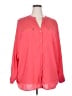 Calvin Klein 100% Polyester Color Block Pink Long Sleeve Blouse Size 2X - photo 1