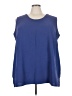 Roaman's 100% Polyester Blue Sleeveless Blouse Size 28W - photo 1