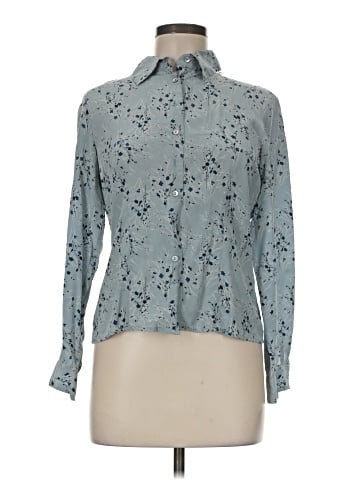Petite Sophisticate Long Sleeve Silk Top (view 1)