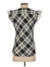 Laundry by Shelli Segal 100% Polyester Argyle Black Gray Sleeveless Blouse Size S - photo 2