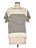 Max Studio Stripes Ivory Short Sleeve T-Shirt Size L - photo 1