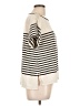 Max Studio Stripes Ivory Short Sleeve T-Shirt Size L - photo 4