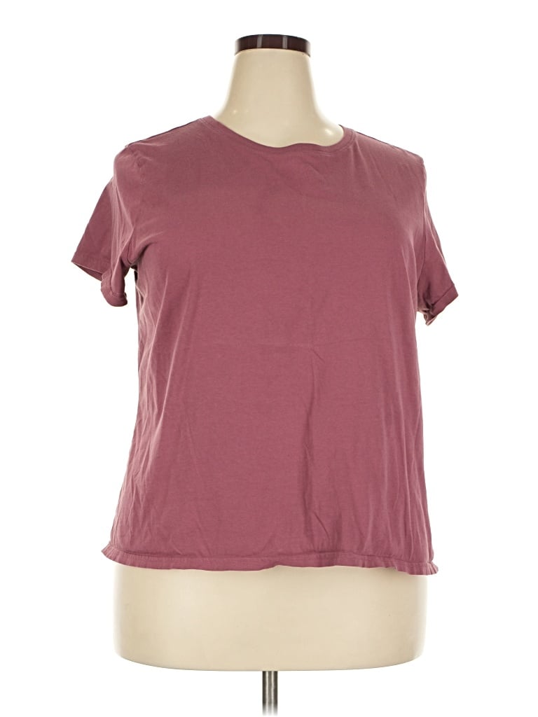 Pre-owned Pact Short Sleeve T-shirt In Burgundy