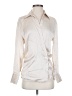 L'Agence Metallic Ivory Long Sleeve Blouse Size XS (tall) - photo 1