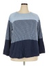 Karen Scott 100% Cotton Color Block Blue Pullover Sweater Size 2X - photo 1