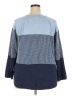 Karen Scott 100% Cotton Color Block Blue Pullover Sweater Size 2X - photo 2