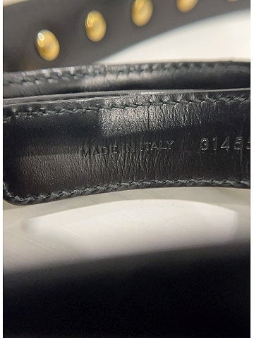 Saint Laurent  Leather Studded Slim Buckle Belt (view 2)