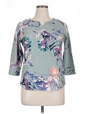 Christopher & Banks 3/4 Sleeve T-Shirt (view 1)