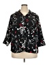 White Stag Print Black 3/4 Sleeve Button-Down Shirt Size 3X - photo 1