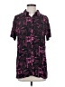 Assorted Brands 100% Rayon Print Purple Short Sleeve Button-Down Shirt Size S - photo 1