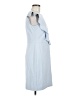 Ann Taylor Solid Blue Casual Dress Size 6 (petite) - photo 4